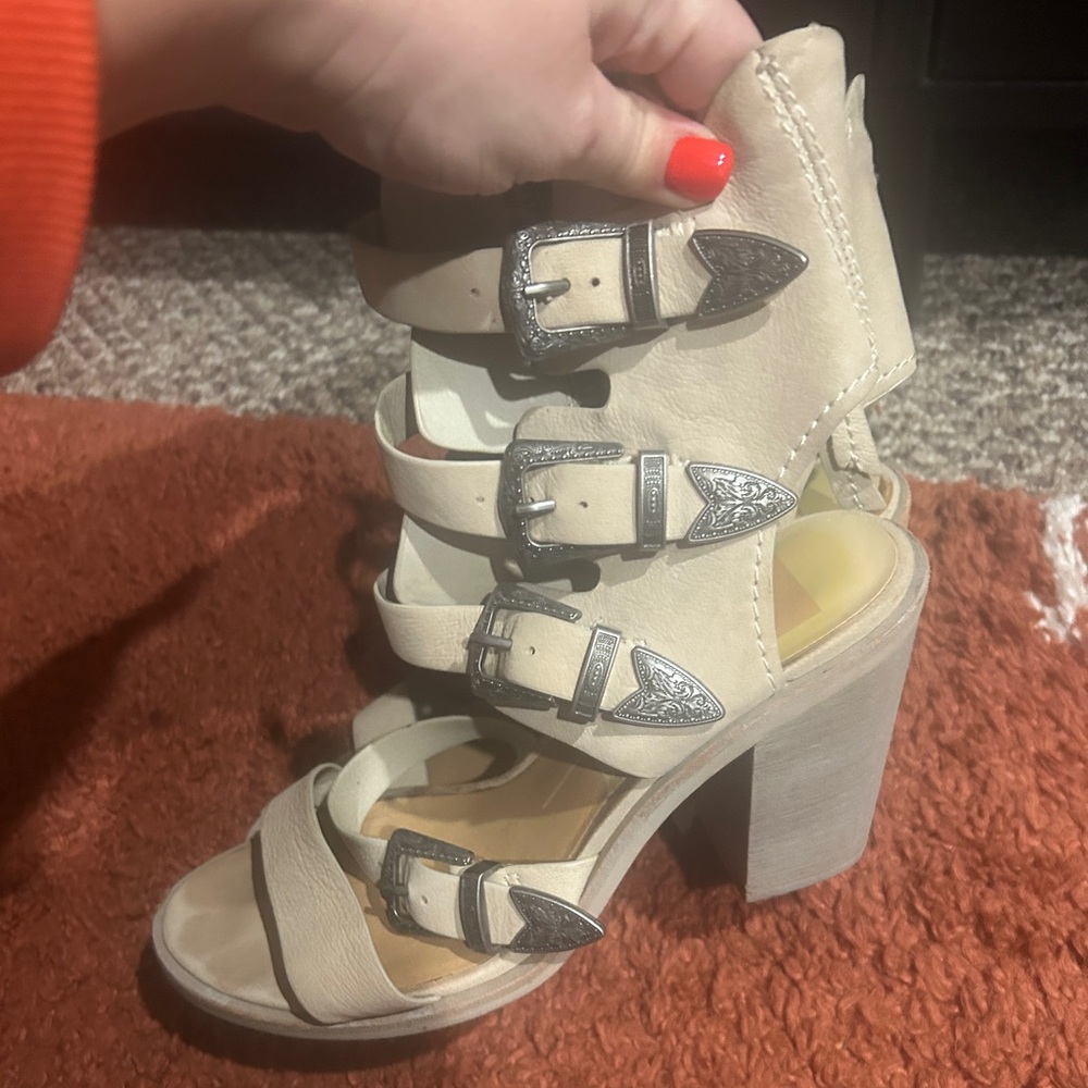 Dolce Vita Cream Buckle Heels